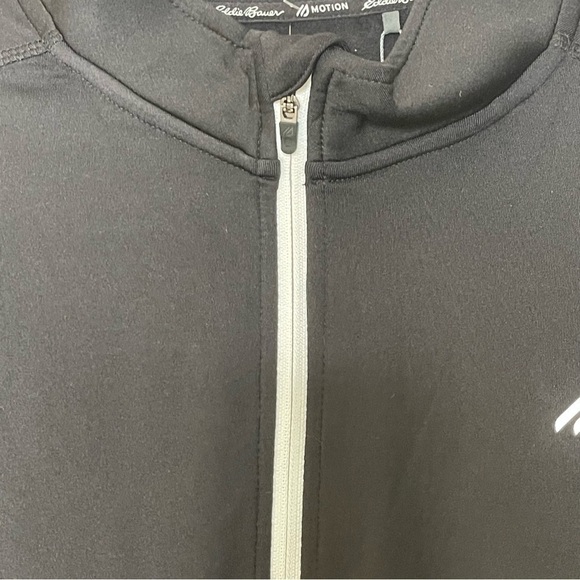 NEW Eddie Bauer Black Quarter Zip Mock Neck Pullover Shirt US L - Picture 5 of 7